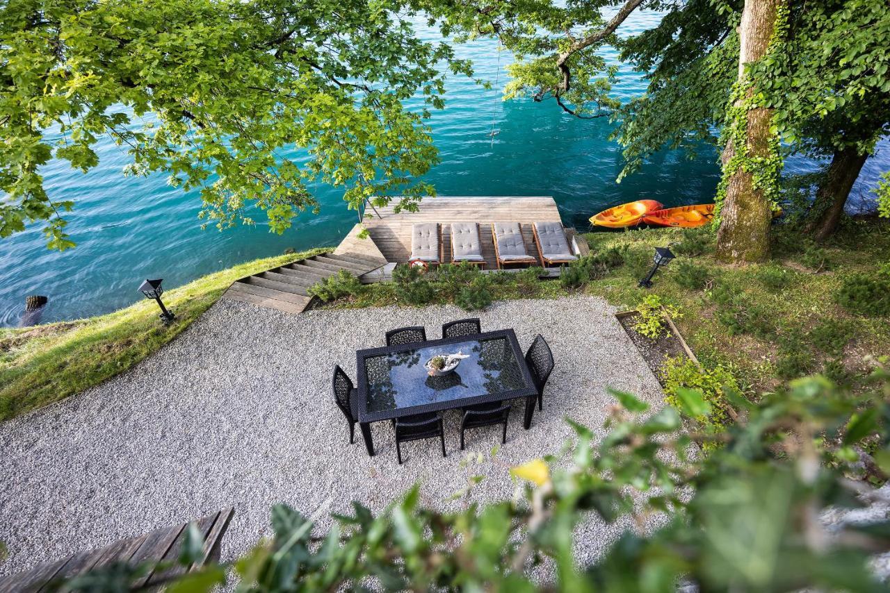 Private Beach House On Lake Bled Bagian luar foto